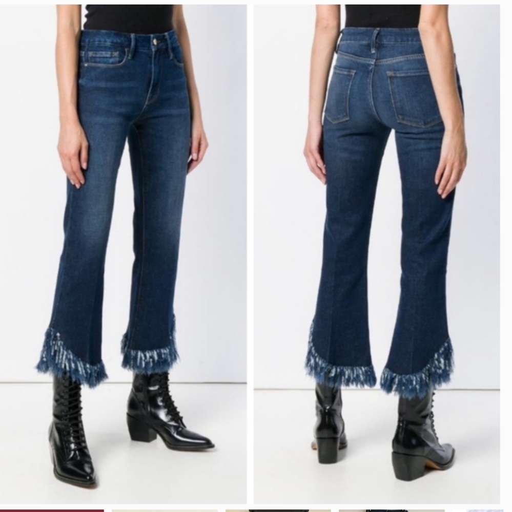 Frame Le Crop Mini Boot Fringe Jeans